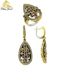 Gümüş Otantik Taşlı Set